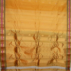Click Here For Bigger Zoom - Gadwal Seico Saree - Mustard  yellow Color GSS-18
